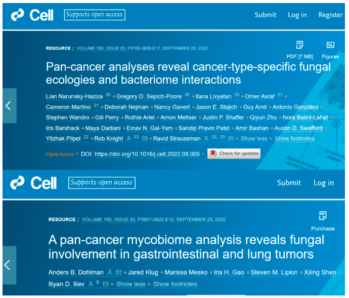 Cell：靶向腫瘤內真菌為潛在抗癌療法？